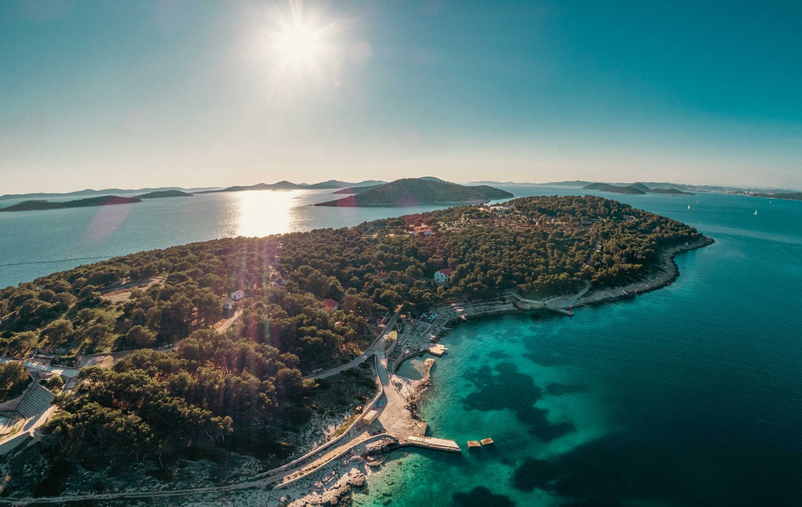 Obonjan — the private island off the Dalmatian coast, seen from the air